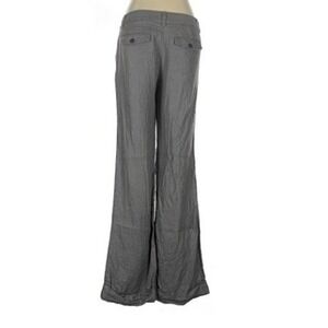 Banana Republic Ryan Fit Grey 100% Linen Wide Leg Cuffed Pants Womens 8 NWOT